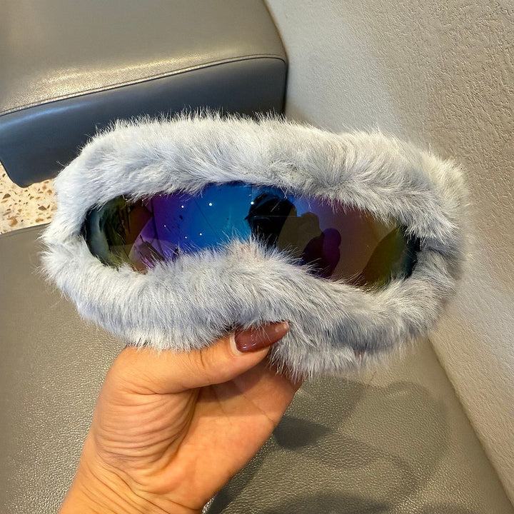 Damen Sportliche Skibrille mit luxuriösem Plüschrand Karnz
