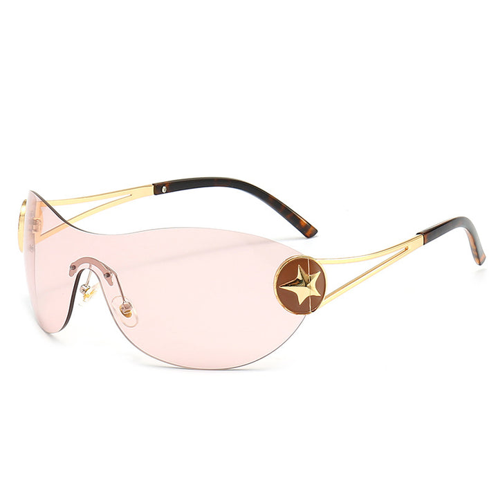 Damen Modische Sonnenbrille mit transparentem Design und stilvollen Akzenten Karnz