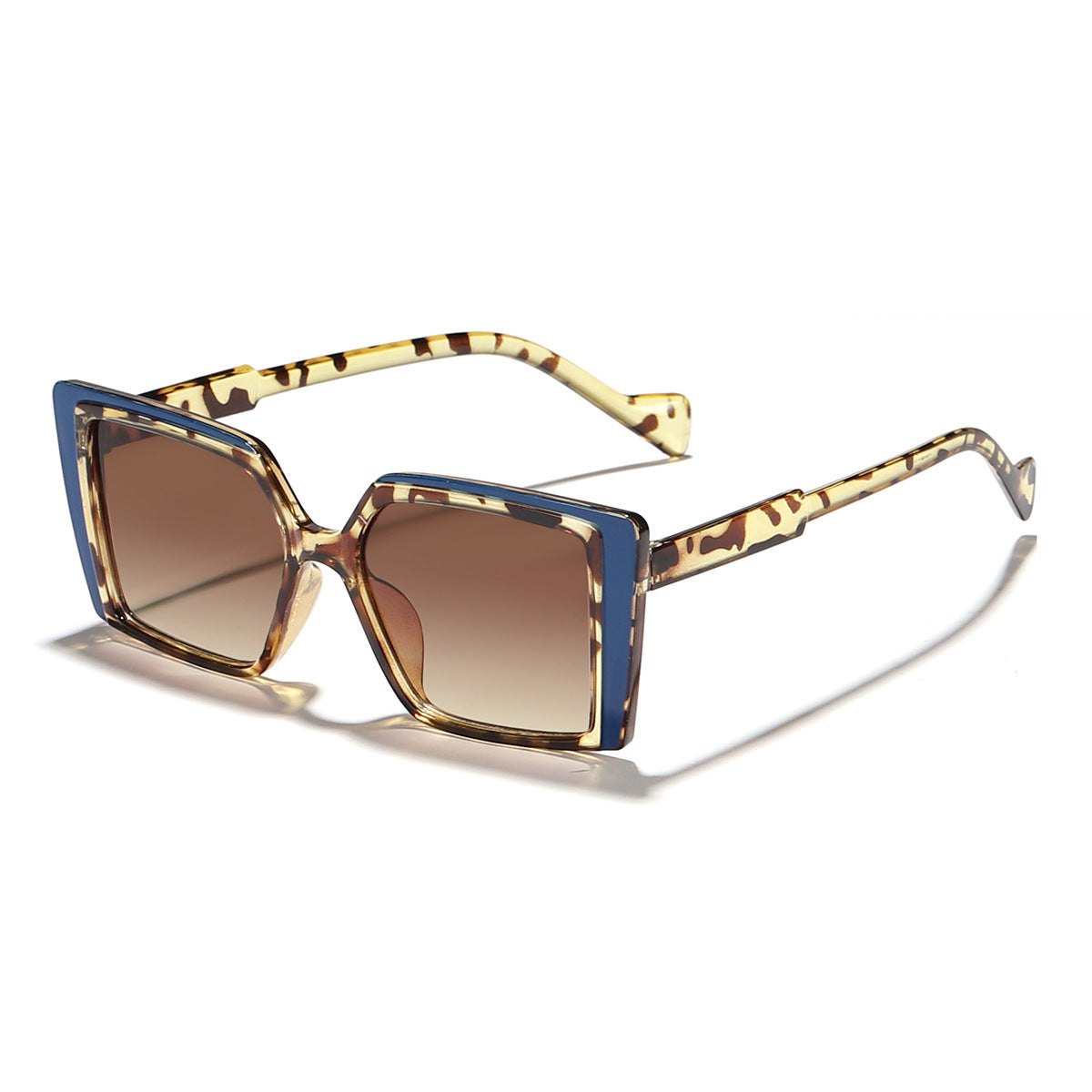 Damen elegante quadratische Sonnenbrille mit verspiegelt Gläsern Karnz