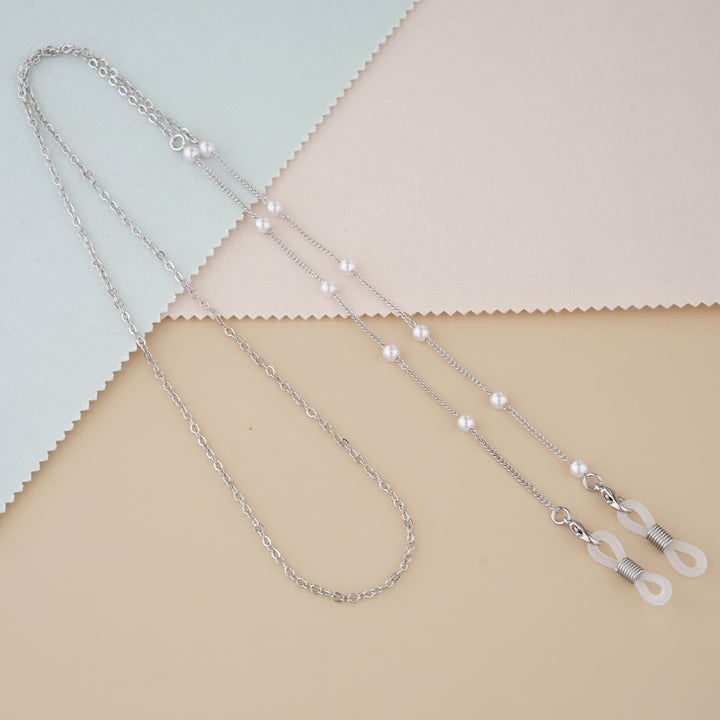 Elegante mit Perlen akzentuierte Brillenkette Karnz
