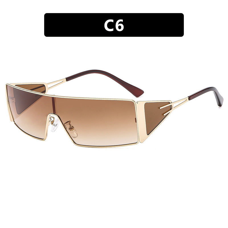 Damen geometrische Sonnenbrille mit futuristischem Design und strapazierfähigem Rahmen Karnz