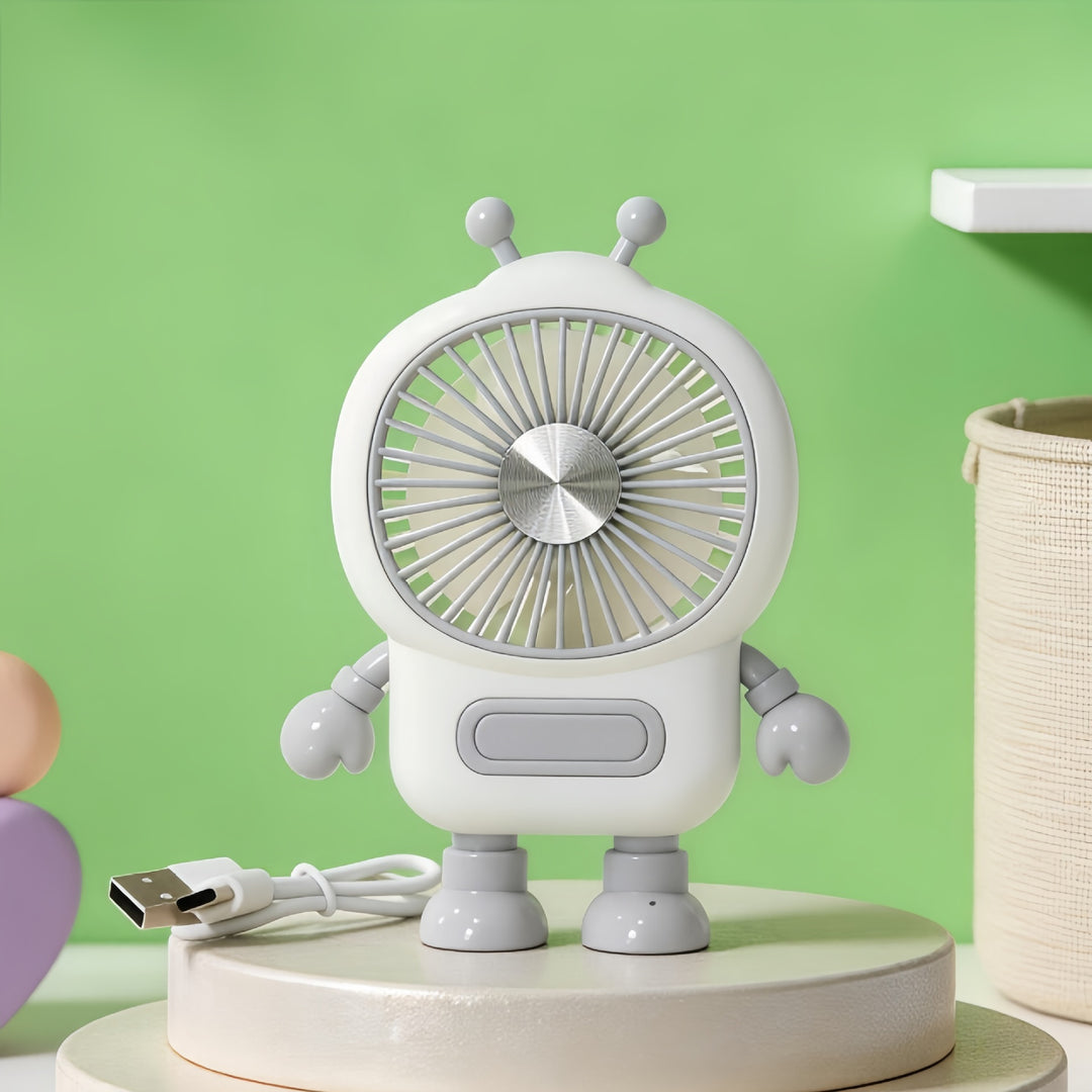 Damen Tragbarer USB Mini-Ventilator im kreativen Roboterdesign Karnz