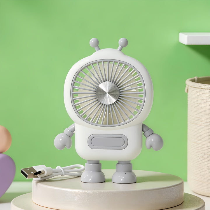 Damen Tragbarer USB Mini-Ventilator im kreativen Roboterdesign Karnz
