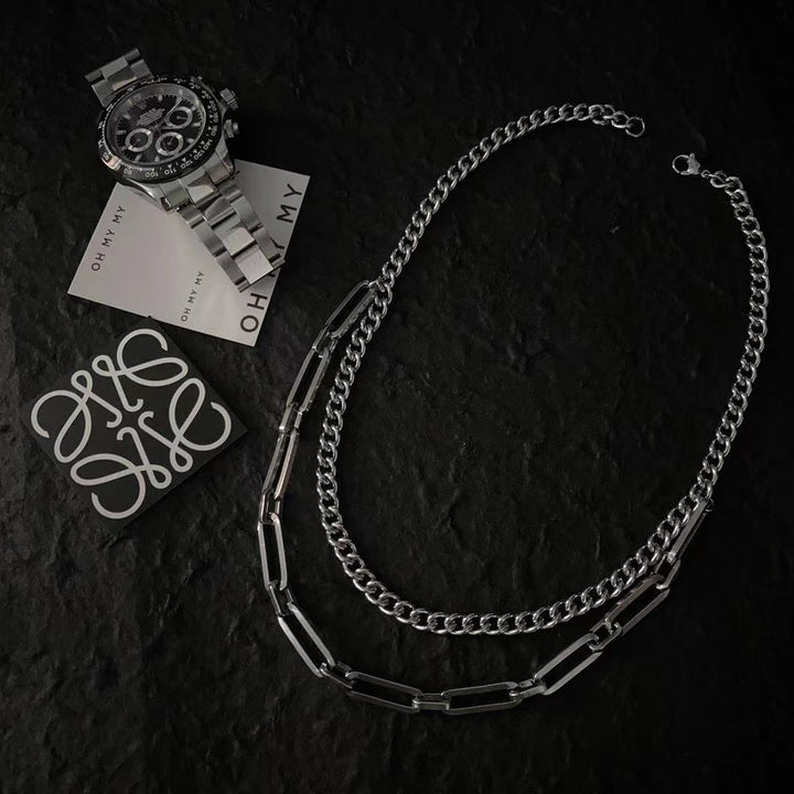 Stylische Link-Kettenhalskette Karnz