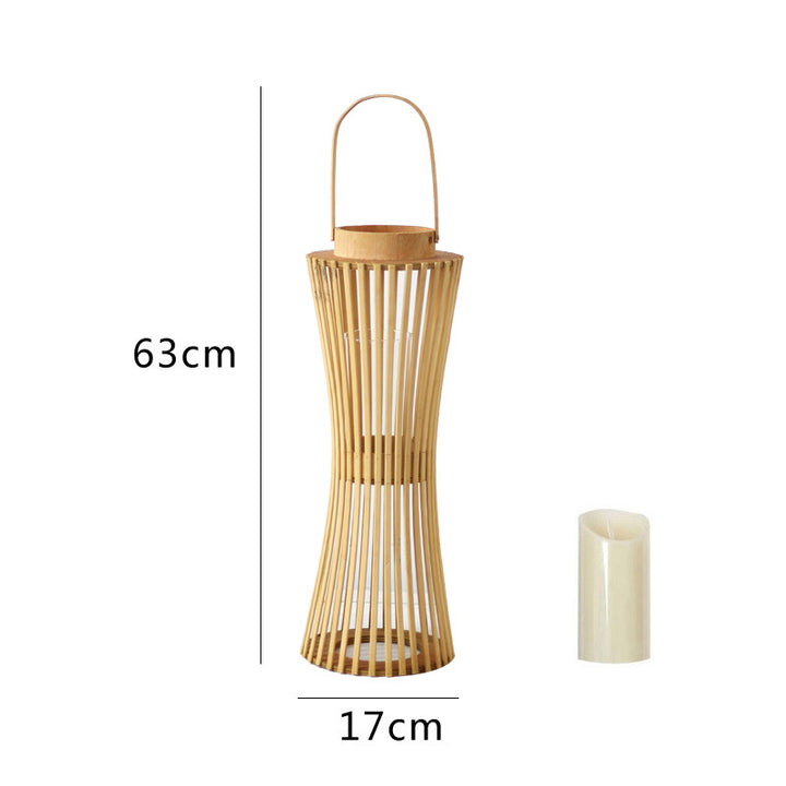 Elegante Laterne aus geflochtenem Holz Karnz