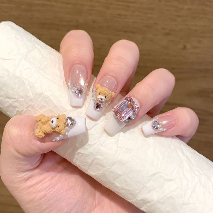 Niedliches von Tieren inspiriertes Press-On Nagelkunst-Set Karnz