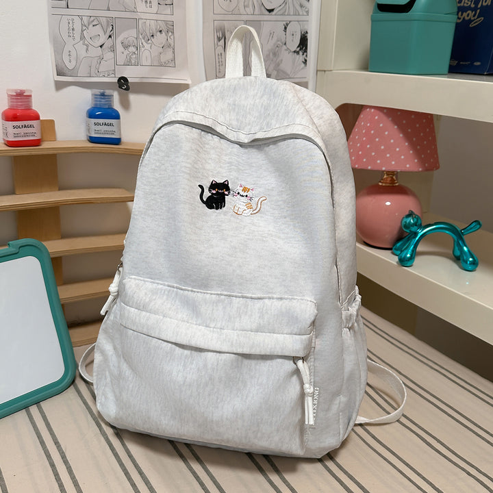 Bestickter katzen-themed Freizeit-Rucksack Karnz