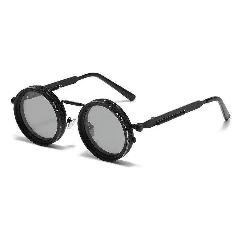Damen vintage inspirierte runde Sonnenbrille mit einzigartigem Rahmen Karnz