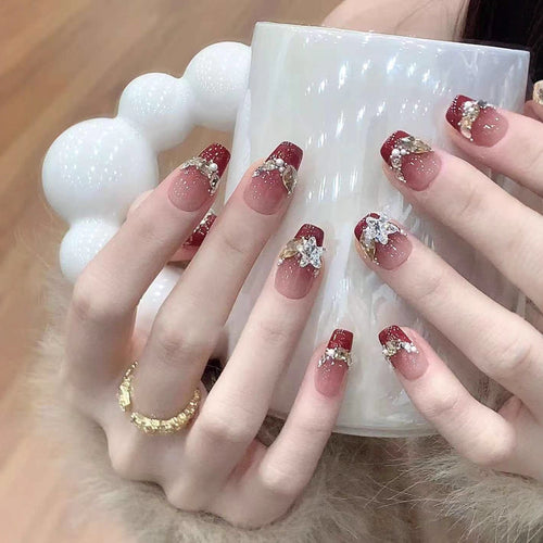Dekorative Glitter Press-On Nagelset Karnz