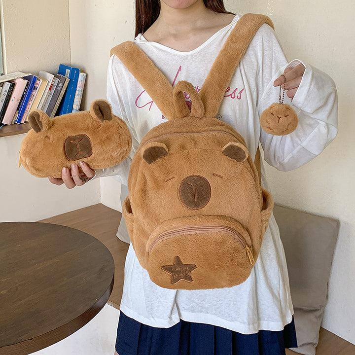 Plüsch-Rucksack mit Tiermotiv und Praktischen Fächern Karnz