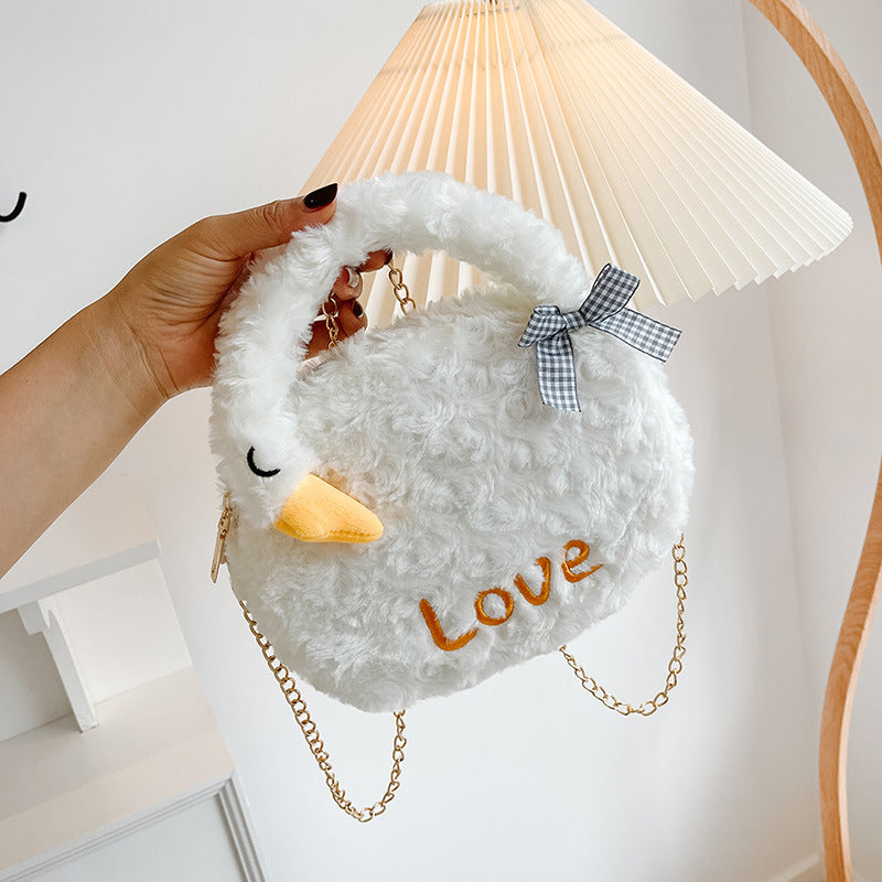 Niedliche plüschige tierische Crossbody-Tasche