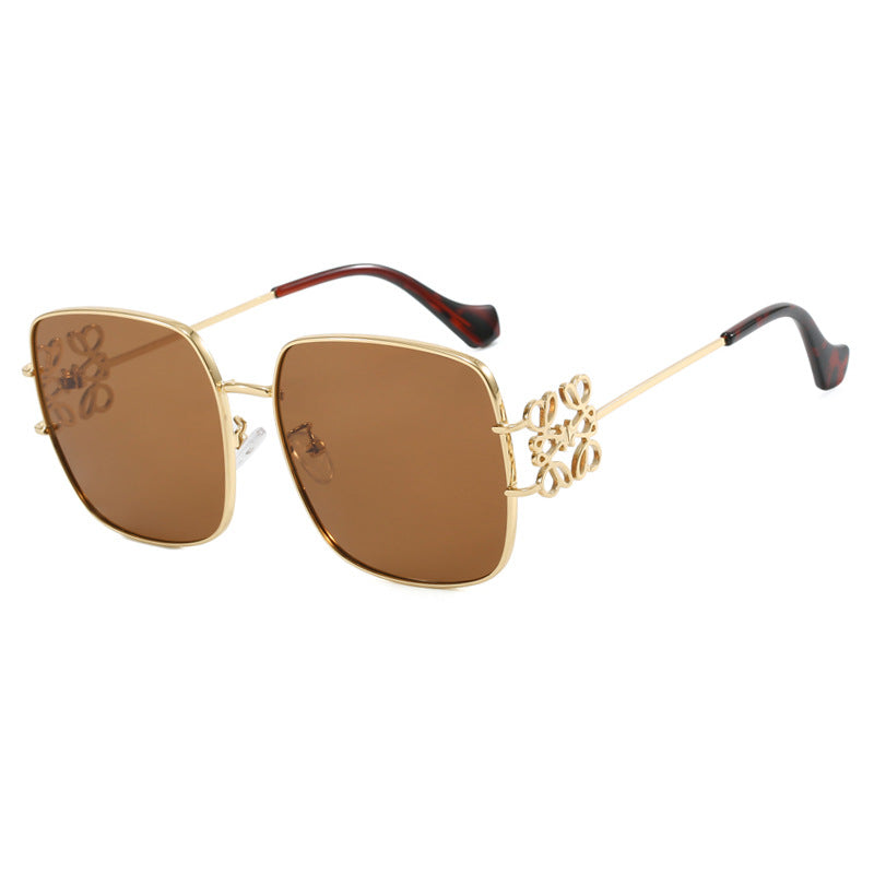 Damen quadratische Sonnenbrille mit filigranem Design und luxuriösem Metallrahmen Karnz