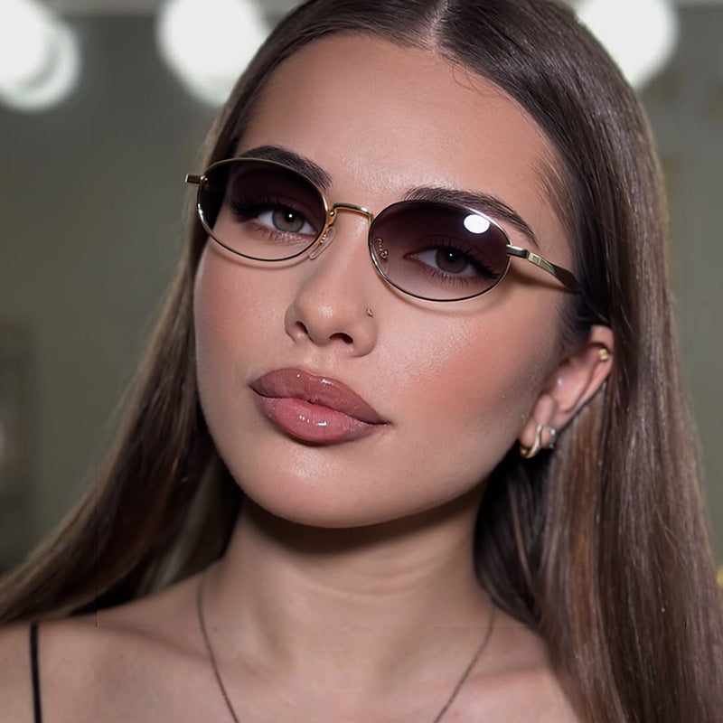 Damen robuste runde Sonnenbrille mit verspiegelten Gläsern Karnz