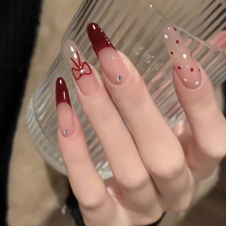Elegante Glänzende Press-On Nagelset  1791774068