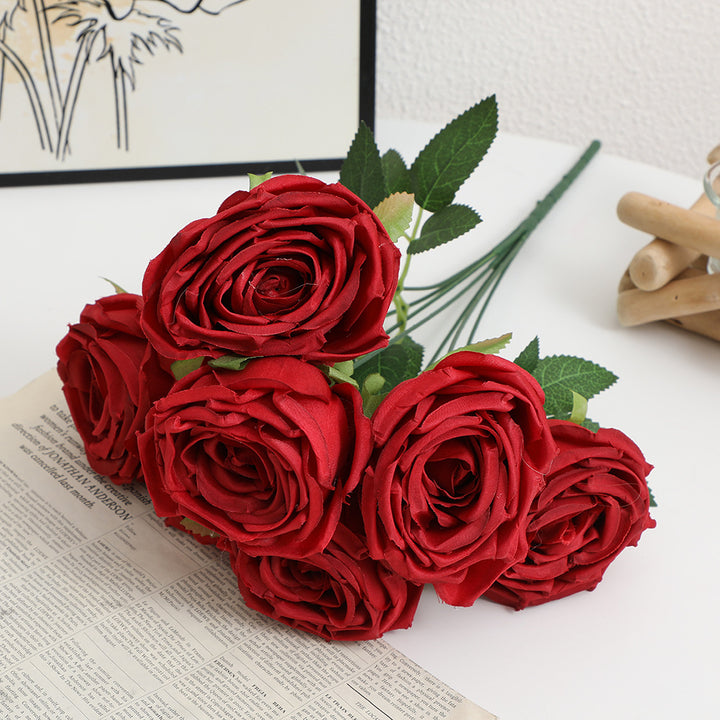Realistische Künstliche Rosenblüten mit Blättern Karnz