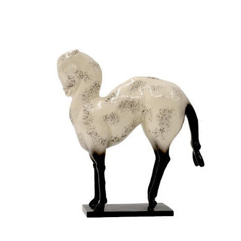 Elegante Holzpferdekopf Skulptur