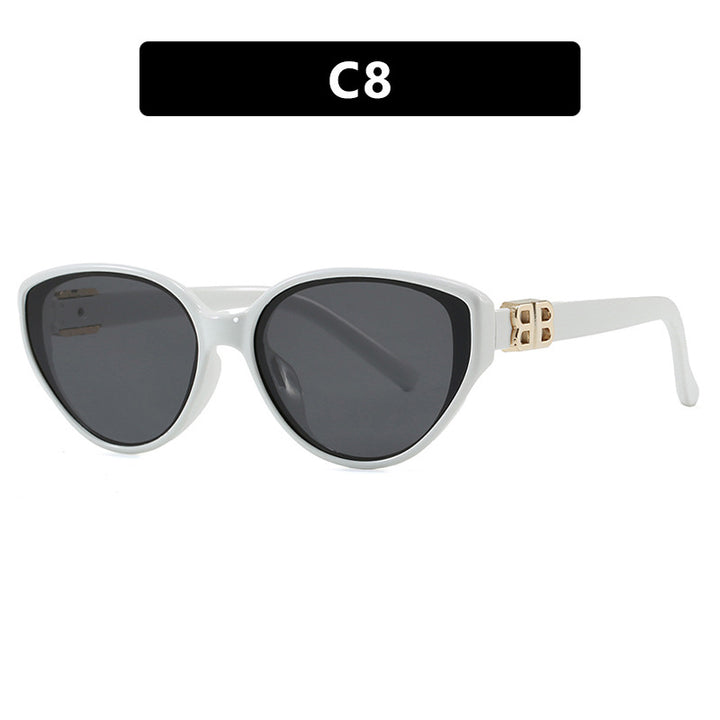 Damen modische Cat-Eye Sonnenbrille mit elegantem Metallrahmen und UV-Schutz Karnz