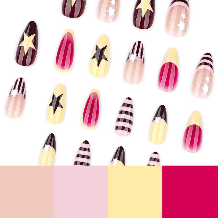 Kreative Nagelkunst mit Sternen-Design Karnz