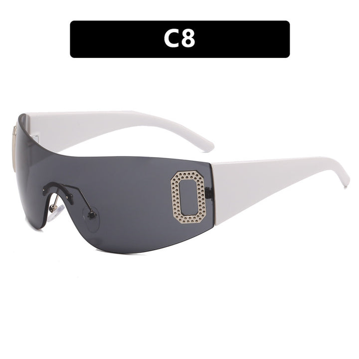 Damen Sportliche Sonnenbrille im futuristischen Shield-Design Karnz