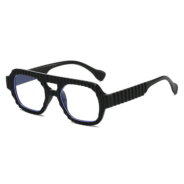 Damen modische Sonnenbrille im futuristischen Design mit strukturiertem Rahmen Karnz
