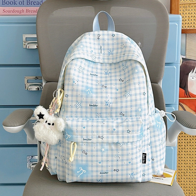 Stylische karierte Druck Rucksack Karnz