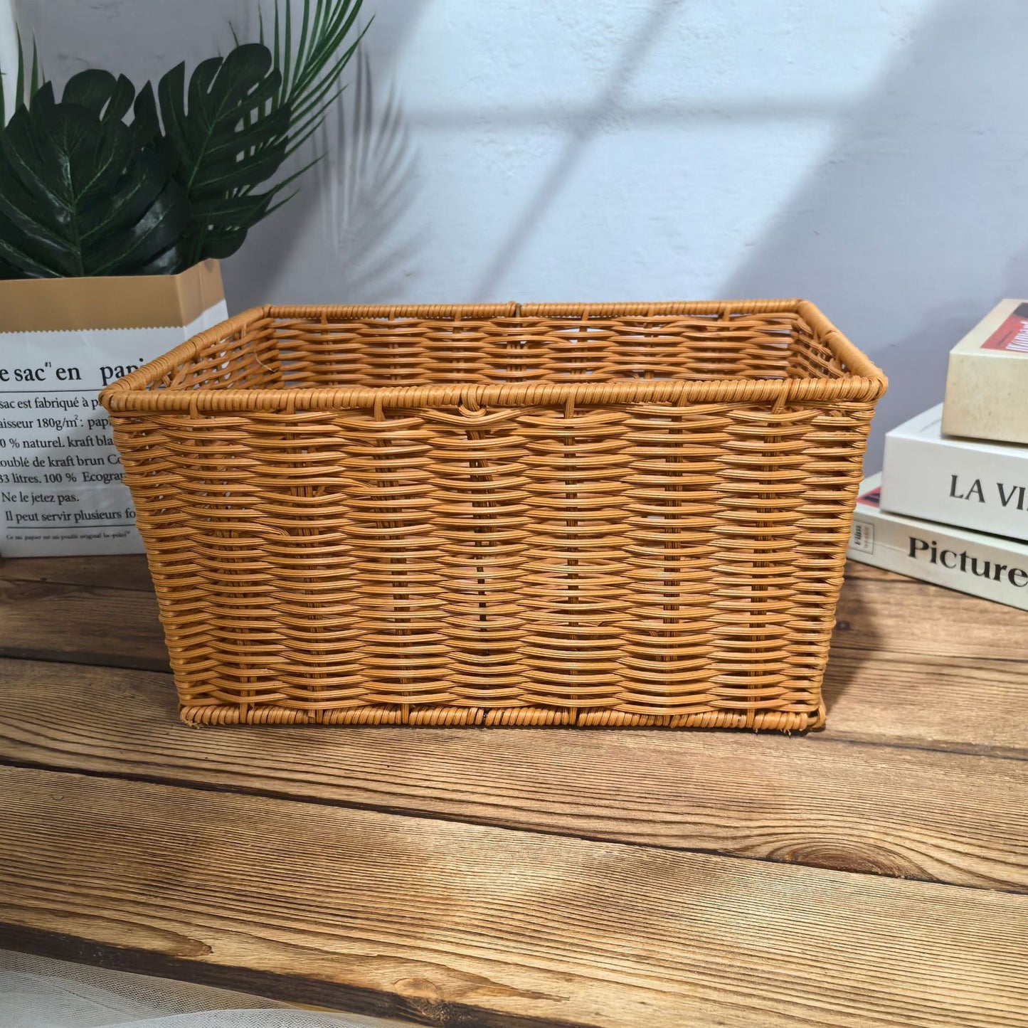 Damen rechteckiger Korb aus geflochtenem Material Karnz