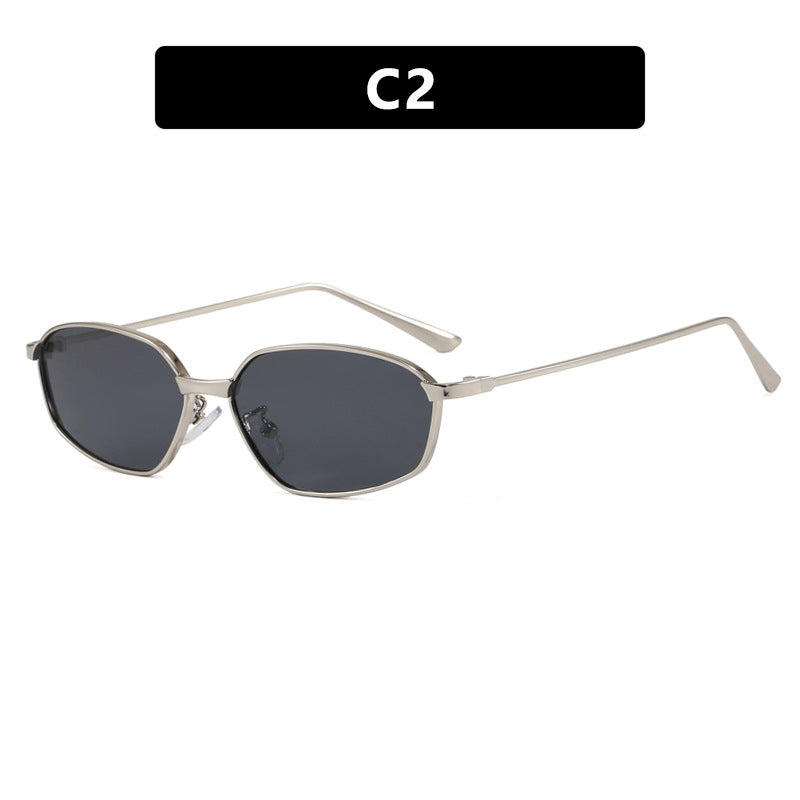 Damen geometrische Sonnenbrille mit schützendem UV-Filter und minimalistischem Metallrahmen Karnz