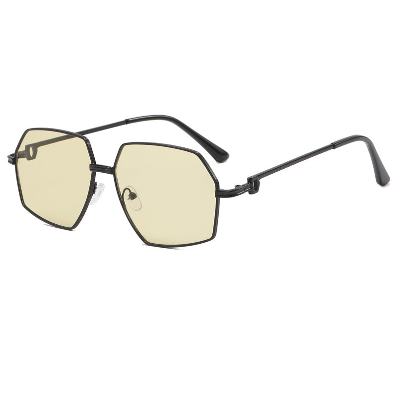 Damen Stylish geometrische Sonnenbrille mit edlem Metallrahmen Karnz