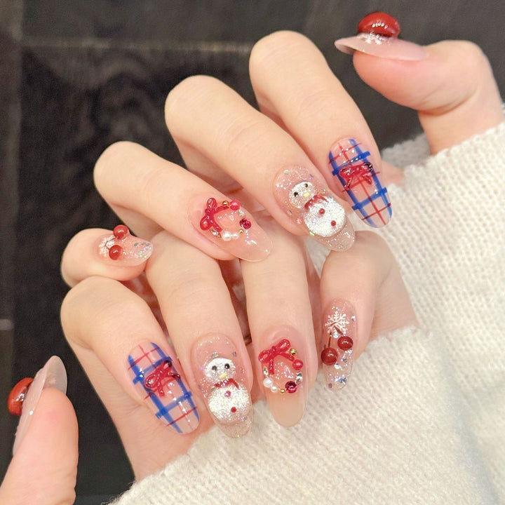 Festliches winterliches Press-On-Nail-Set