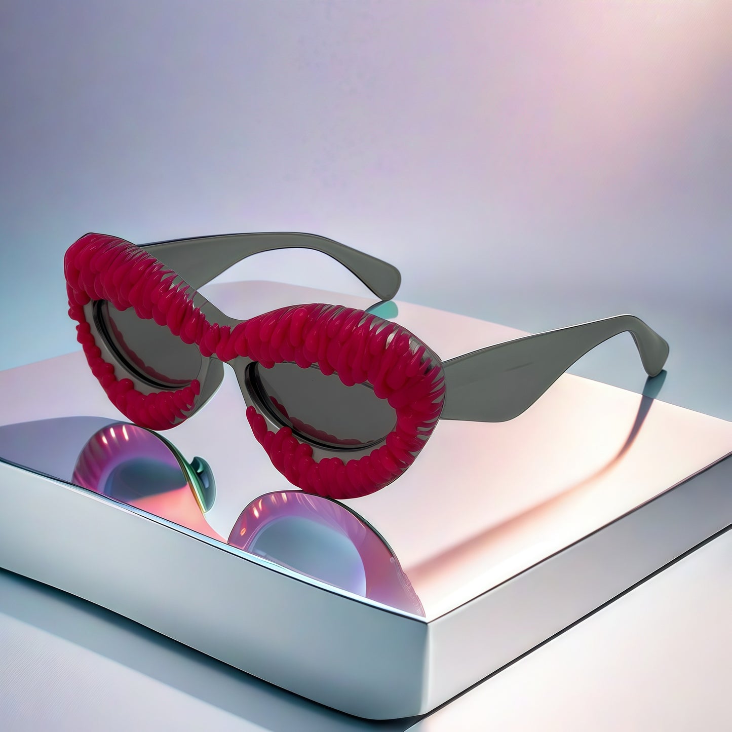 Damen extravagante Cat-Eye-Sonnenbrille mit dekorativem Rahmen Karnz