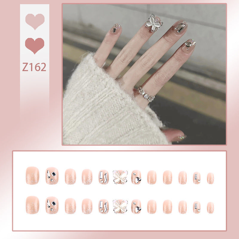 Dekoratives Press-On Nagelset mit Schmetterlingsakzenten Karnz