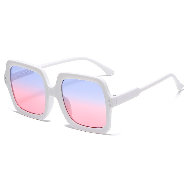 Damen modische quadratische Sonnenbrille mit verspiegelten Gläsern Karnz