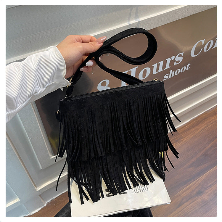 WoStylish Fransen Crossbody Tasche Karnz