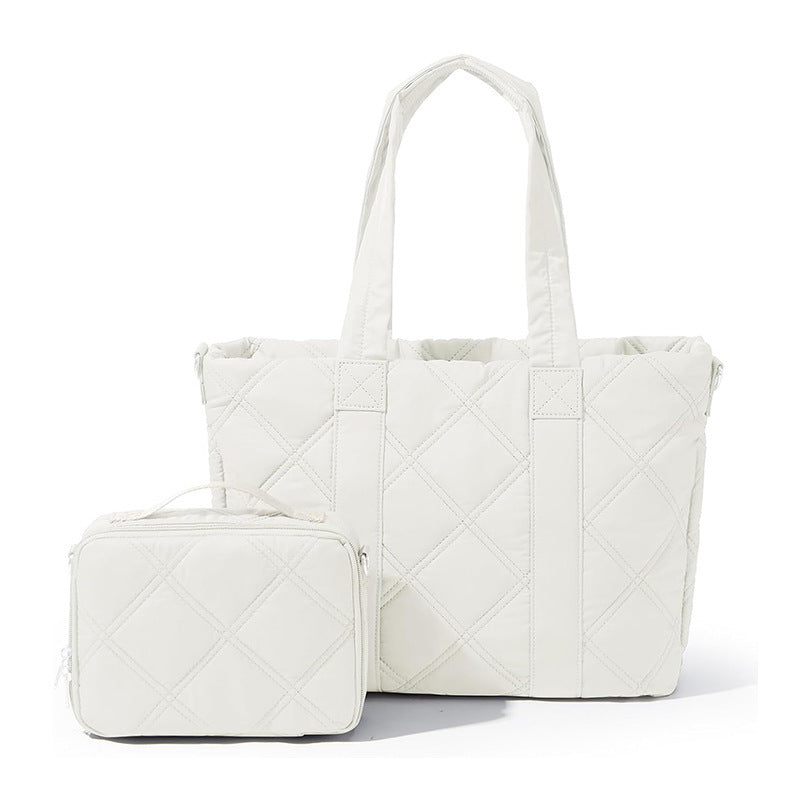 Elegante und Vielseitige Stoffhandtasche mit Abnehmbarem Kosmetiktäschchen Karnz