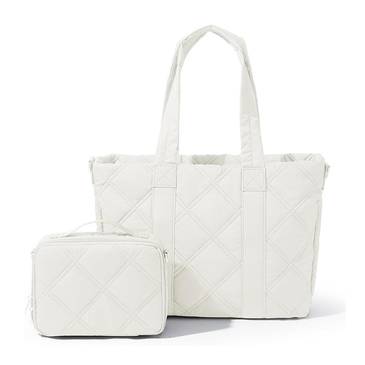 Elegante und Vielseitige Stoffhandtasche mit Abnehmbarem Kosmetiktäschchen Karnz