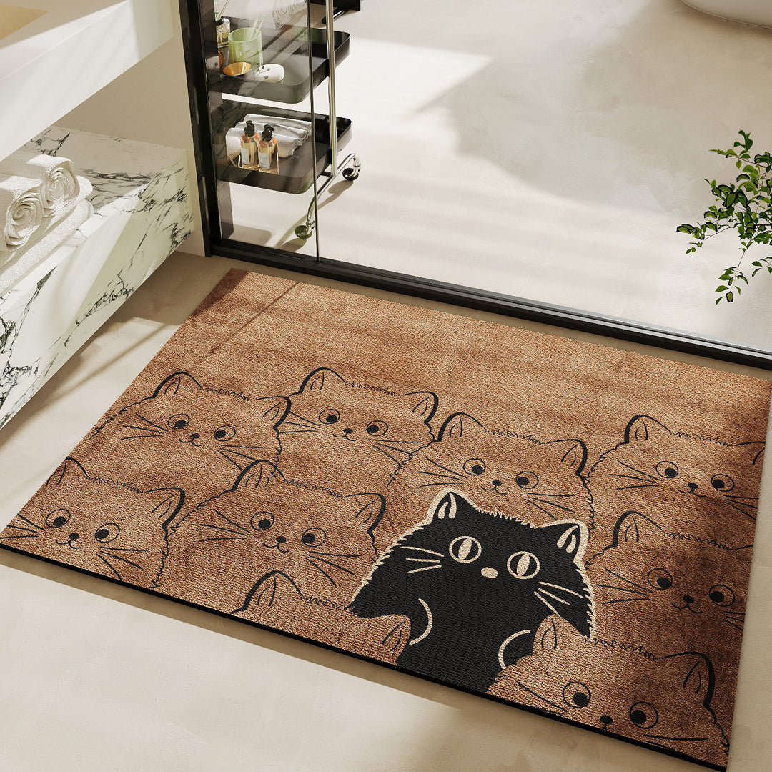 Niedlicher katzenmotivierter Badteppich