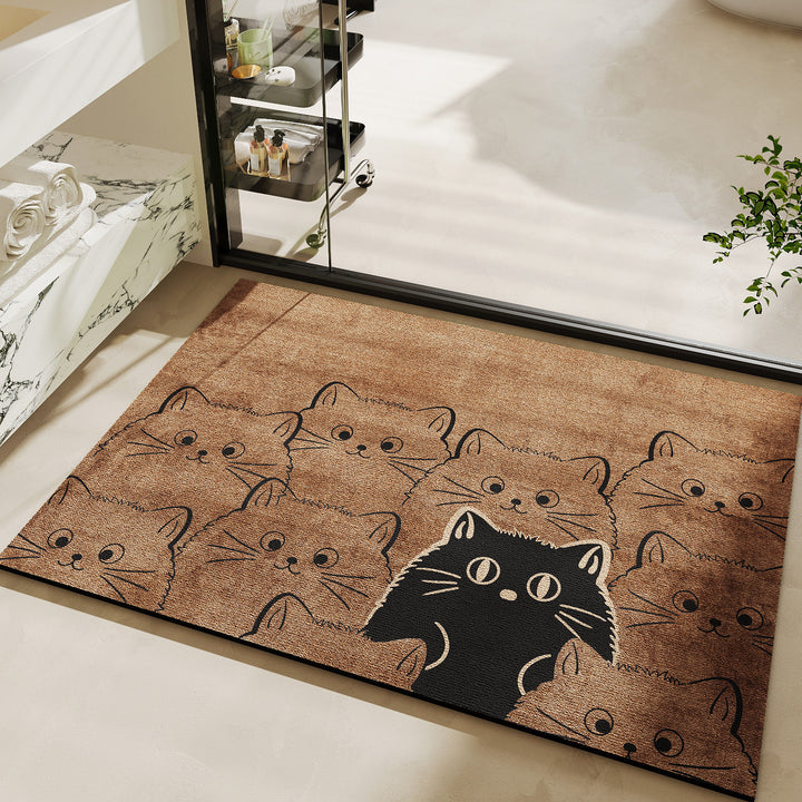 Niedlicher katzenmotivierter Badteppich