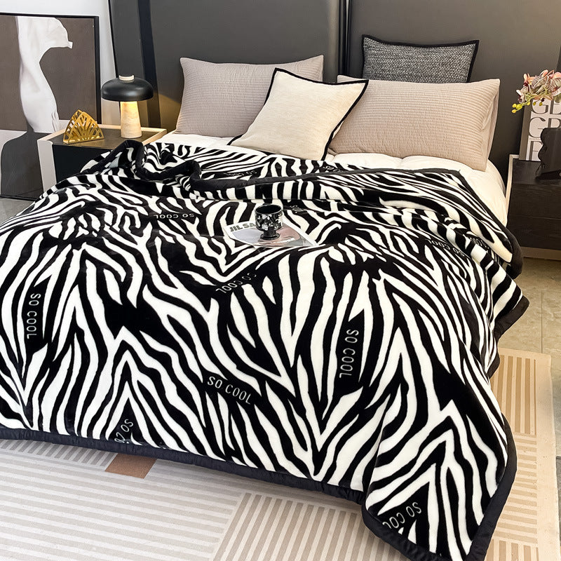 Blumengemusterte Fleece-Wurfdecke Karnz