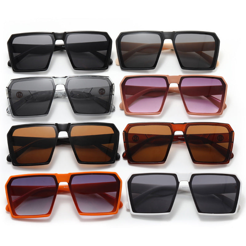 Damen Stylische quadratische Sonnenbrille mit kontrastierenden Gläsern Karnz