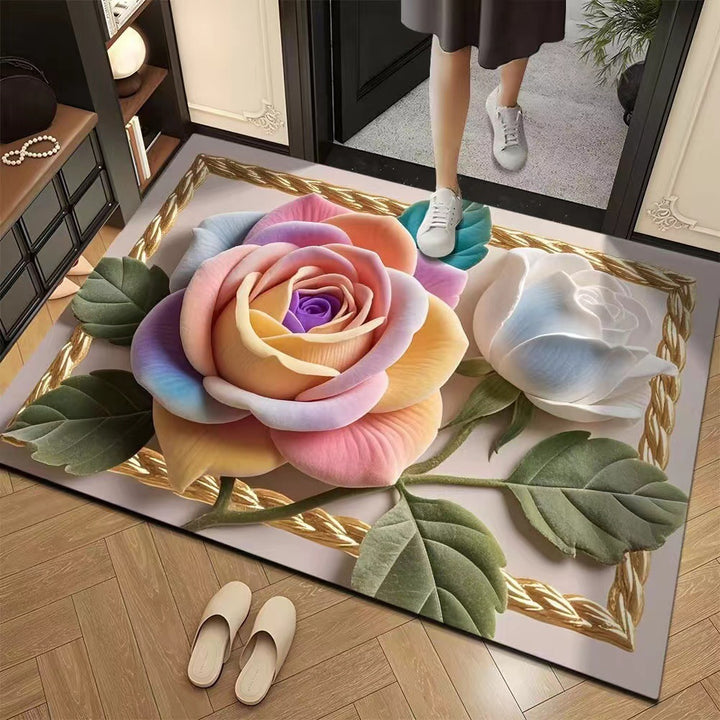 Elegante Blumenmuster Bereichsteppich