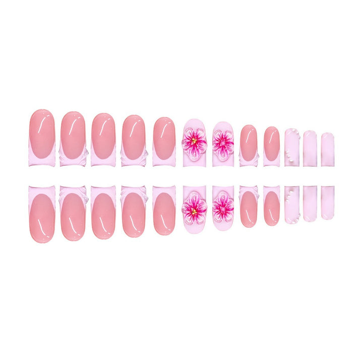 Premium 3D Floral Press-On Nagelkunst Karnz