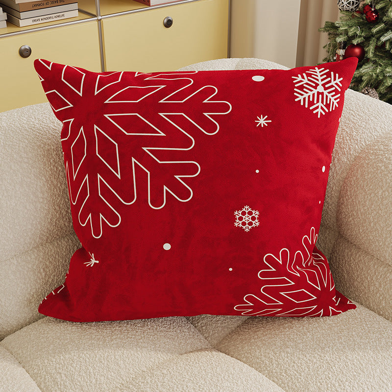 Festive Buffalo Plaid Santa Face Decorative Pillow Cover with Concealed Zipper