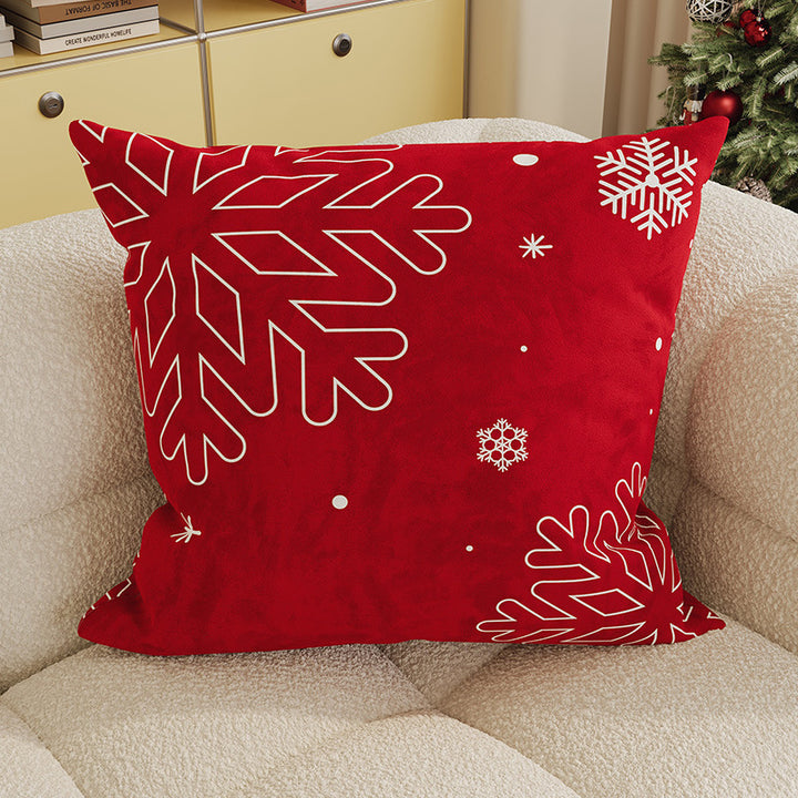 Festive Buffalo Plaid Santa Face Decorative Pillow Cover with Concealed Zipper