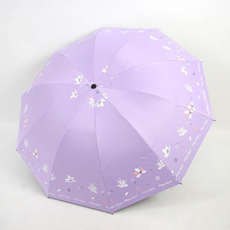 Damen eleganter Schirm mit floralem Druckdesign Karnz