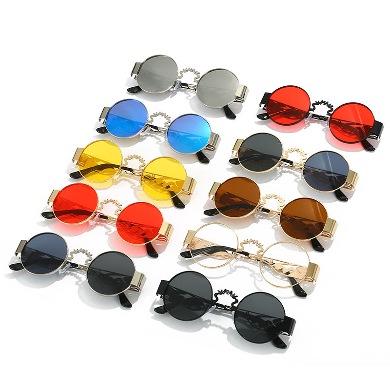 Damen künstlerische runde Sonnenbrille mit elegantem filigranen Rahmen Karnz