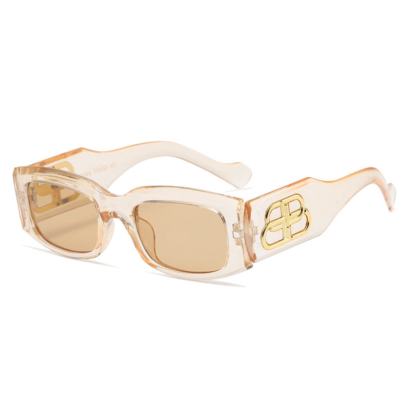 Damen modische quadratische Sonnenbrille mit luxuriösen Rahmenakzenten Karnz