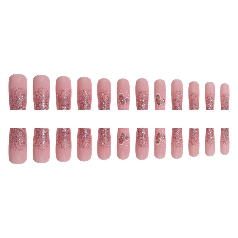 Elegantes glitzerndes Press-On-Nagel-Set Karnz