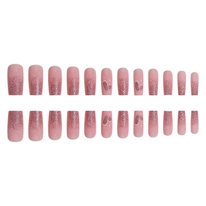 Elegantes glitzerndes Press-On-Nagel-Set Karnz