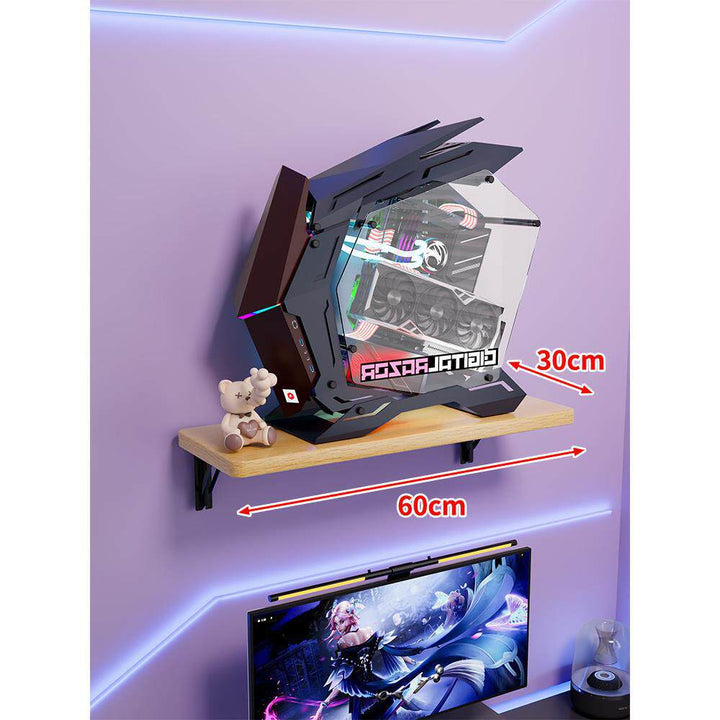 Wandmontage-Schwimmregal für Mid-Tower-Gaming-PC mit verstärkten Halterungen