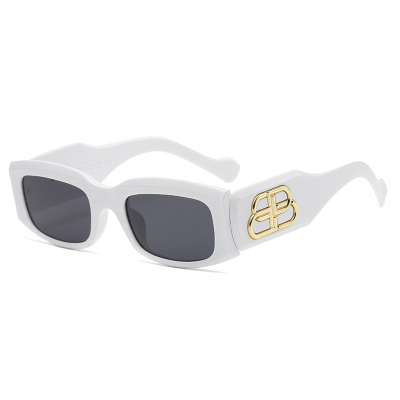 Damen modische quadratische Sonnenbrille mit luxuriösen Rahmenakzenten Karnz